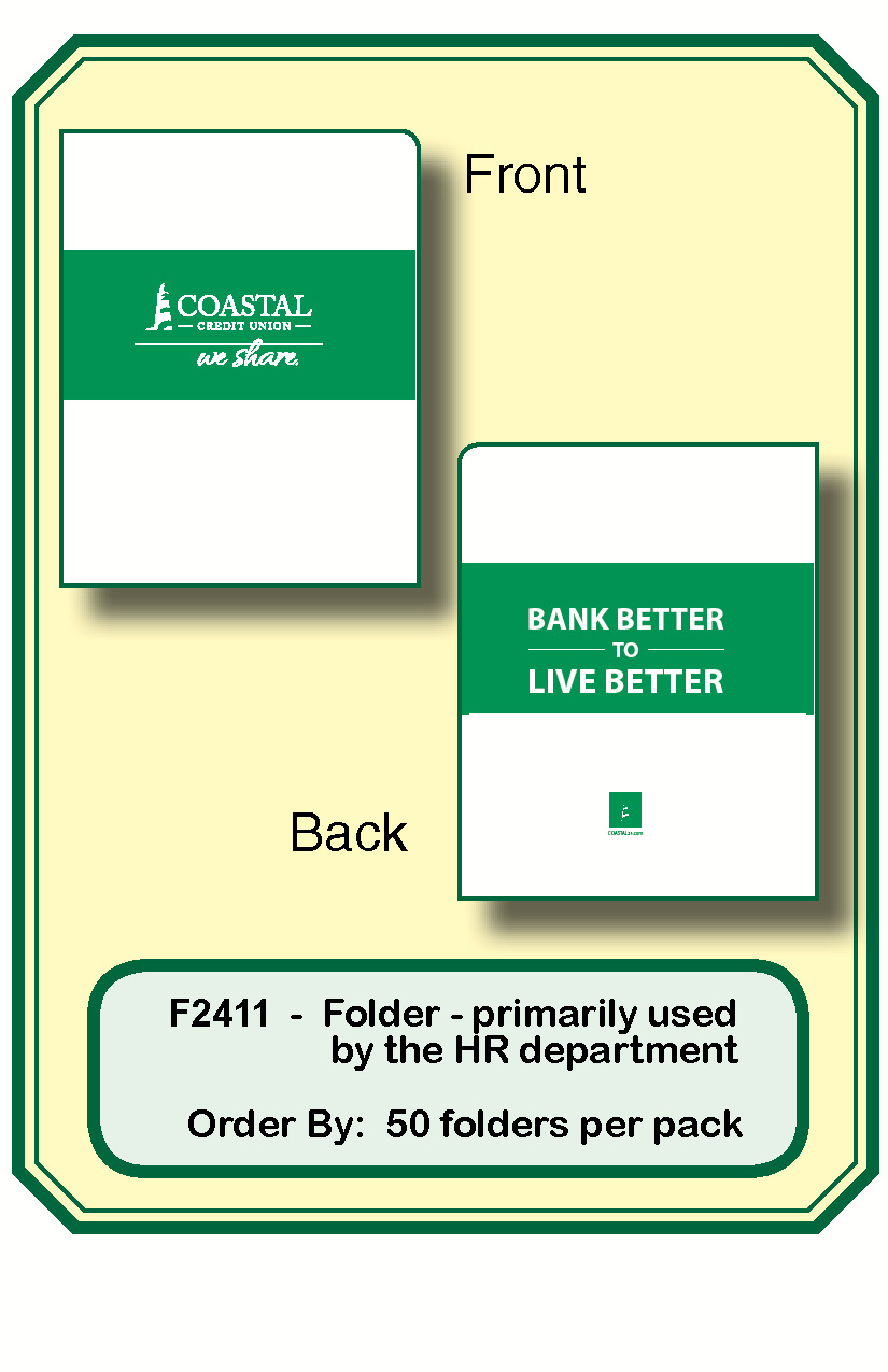 FOLDER-<B>HR Dept.+ General Use</B> **<b>Order By: Pack of 50 folders</b>